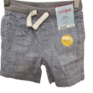 NWT Boys Shorts 3T Blue Flat Front Stretch Drawstring Waist School Summer Beach